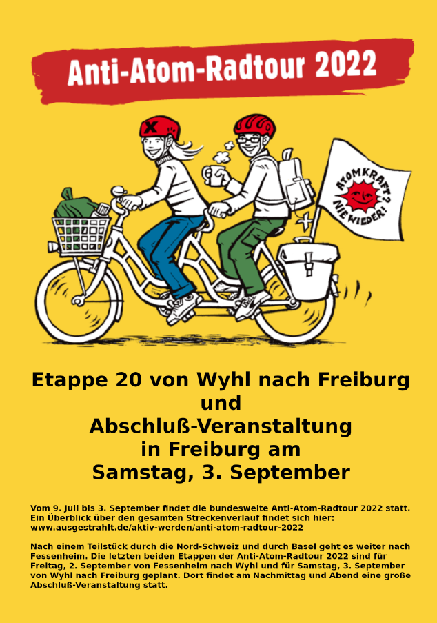 Anti Atom Radtour 2022 @ Platz der alten Synagoge Freiburg