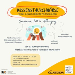 Wissenstauschbörse im Oktober @ Eine Welt Forum Freiburg